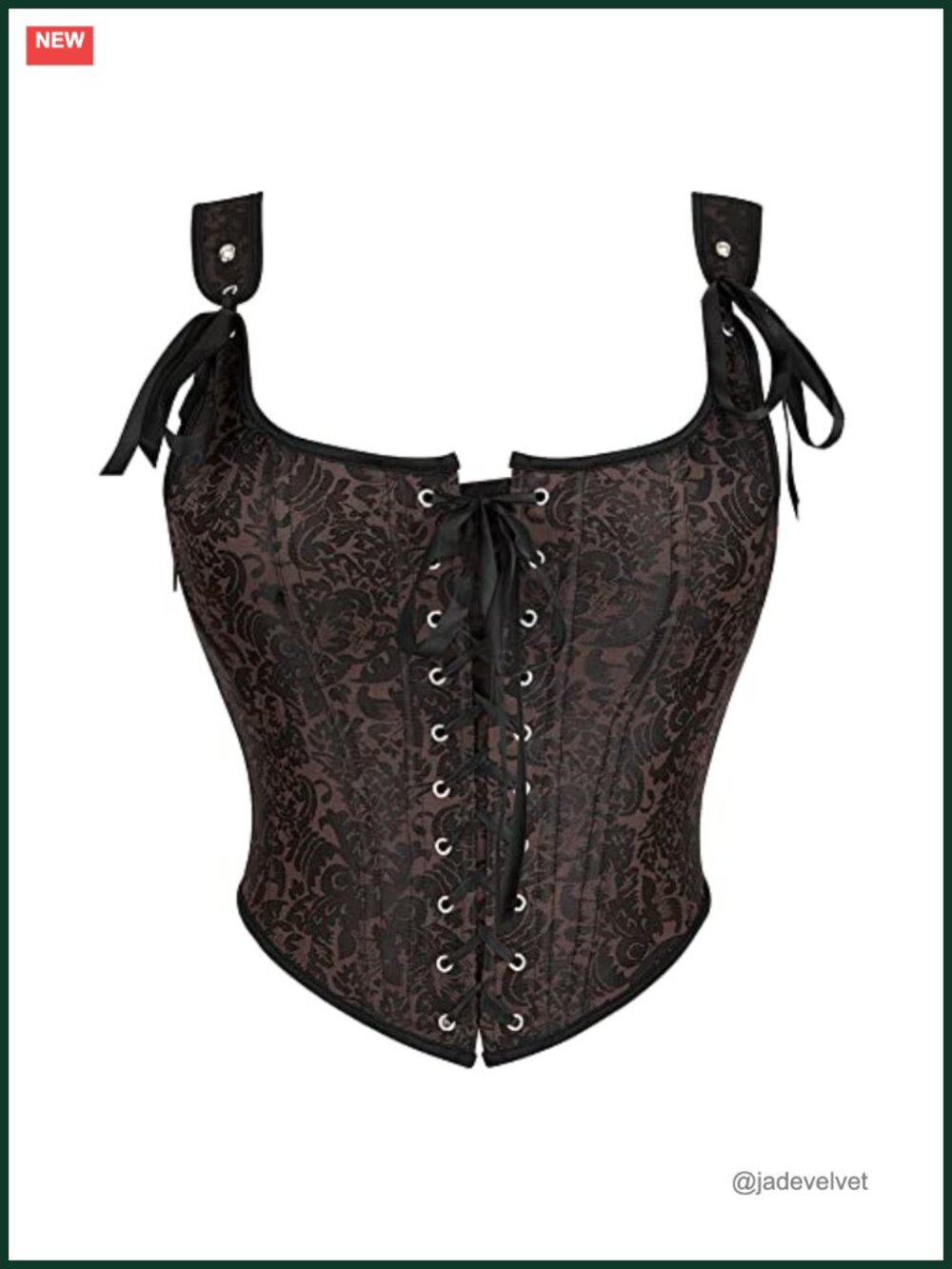 Jacquard Corset Top Overbust Bustier Shapewear Zip Up Renaissance